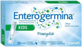 EnterogerminaKids envase frontal mostrando 20 viales portátiles y beneficios de uso