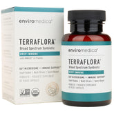 Enviromedica Terraflora envase frontal mostrando fórmula sin refrigeración y beneficios