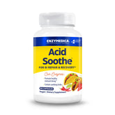 Enzymedica frasco Acid Soothe vista frontal, presenta alivio digestivo cómodo