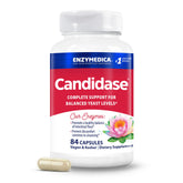 Enzymedica Candidase frente del frasco mostrando diseño y cantidad 84 capsulas