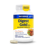 Enzymedica Digest Gold frente del envase mostrando formato y beneficio digestivo