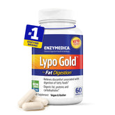 Enzymedica Lypo Gold frente del envase mostrando diseño y cantidad
