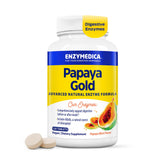 Enzymedica Papaya Gold frasco frontal que muestra el diseño y beneficio digestivo