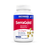 Enzymedica SerraGold frente del empaque mostrando 120 cápsulas y beneficios