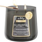 Essential Elements Candle-Lite Vibes vista frontal del frasco con diseño elegante y dos mechas