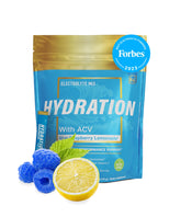 Essential Elements empaque frontal mostrando 25 sobres y sabor Blue Raspberry