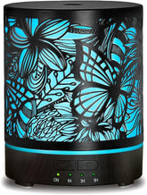 ESTINHOME difusor frontal mostrando mariposas y flores y ambiente decorativo