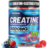 eterlower frasco frontal de Creatine Gummies mostrando diseño y cantidad