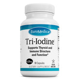 EuroMedica envase frontal de Tri-Iodine mostrando cantidad y uso