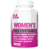 Evlution botella frontal mostrando 120 tabletas y beneficio multinutrientes