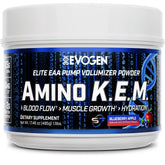 Evogen Amino K.E.M. bote frontal mostrando la marca y el sabor