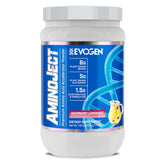 Evogen AminoJect frontal del envase mostrando diseño y sabor Raspberry Lemonade, hidratación rápida