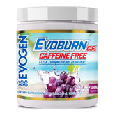 Evogen Evoburn frente del envase mostrando etiqueta Grape Blast y beneficios