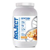 Evogen Isoject envase frontal mostrando diseño y sabor Apple Turnover, beneficio claridad proteica