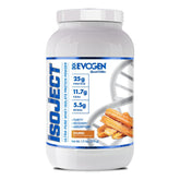 Evogen Isoject vista frontal del envase, muestra pureza y sabor churro