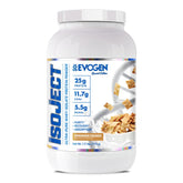 Evogen Isoject frente del envase mostrando marca y sabor Cinnamon Crunch, alto rendimiento