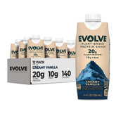 Evolve batido frontal pack 12 mostrando envase listo para llevar y conveniencia