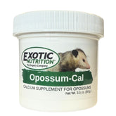 Exotic Nutrition Opossum-Cal frente del envase mostrando contenido y duración