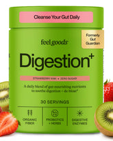 Feel Goods frente del empaque mostrando 30 sobres y beneficio digestivo