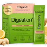 Feel Goods frente del empaque mostrando 15 sobres y beneficios