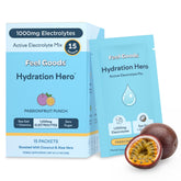 Feel Goods empaque frontal mostrando 15 sobres y beneficios claros