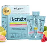 Feel Goods frente del empaque mostrando 12 sobres, portátil y conveniente