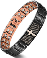 Feraco pulsera frontal cruz negra mostrando diseño elegante y masculino