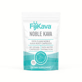 FijiKava caja frontal mostrando 60 cápsulas y beneficio de uso práctico