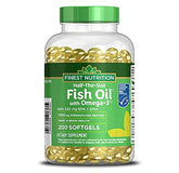 Finest Nutrition envase frontal mostrando 200 softgels y etiqueta clara