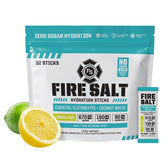 Fire Science Nutrition empaque frontal lemon lime mostrando 32 sobres y beneficios