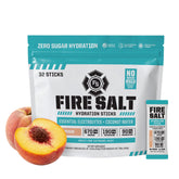 Fire Salt empaque frontal mostrando caja de 32 sobres y beneficio de portabilidad
