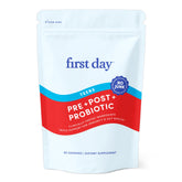 FIRST DAY vista frontal del envase mostrando el producto y beneficios