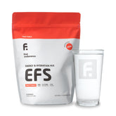 FIRST ENDURANCE paquete frontal EFS Fruit Punch mostrando porciones y diseño