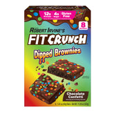 FitCrunch empaque frontal mostrando 8 brownies y beneficios nutricionales