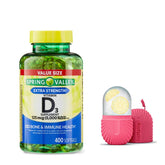 FitMania botella frontal de vitamina D3 mostrando envase y beneficio de suministro prolongado
