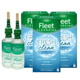 Fleet empaque frontal mostrando 3 cajas y 6 botellas, conveniencia inmediata