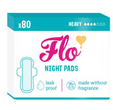 FLO empaque frontal de toallas nocturnas muestra protección y cantidad