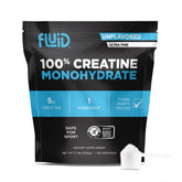 Fluid creatine vista frontal del envase, identifica la pureza del producto