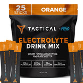 Fluid Tactical envase frontal mostrando marca y formato de sobres, ideal para llevar