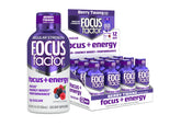 Focus Factor frente del empaque mostrando pack de 12 y beneficio conveniencia