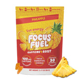 FocusFuel envase delantero sabor piña, presenta porciones prácticas