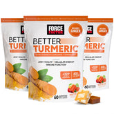 Force Factor frasco frontal mostrando 180 masticables y ventaja de conveniencia