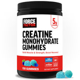 Force Factor envase frontal de Creatine Gummies mostrando 150 gominolas y beneficio práctico