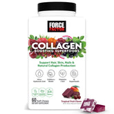 Force Factor envase frontal mostrando formato y sabor tropical para toma diaria