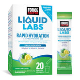 Force Factor empaque frontal mostrando 20 sobres y sabor limón-lima, práctico para llevar