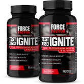 Force Factor Test X180 Ignite frontal del envase mostrando diseño y cantidad