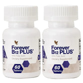 Forever Living B12 Plus frente del envase mostrando etiqueta clara y beneficios