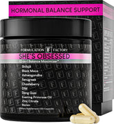 Formulation Factory envase frontal que muestra 120 cápsulas y beneficio de equilibrio hormonal