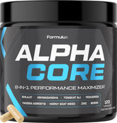 Formulux Alpha Core frasco frontal mostrando etiqueta clara y beneficio de transparencia