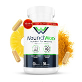 Free Life Labs envase frontal mostrando WoundWorx para soporte nutricional